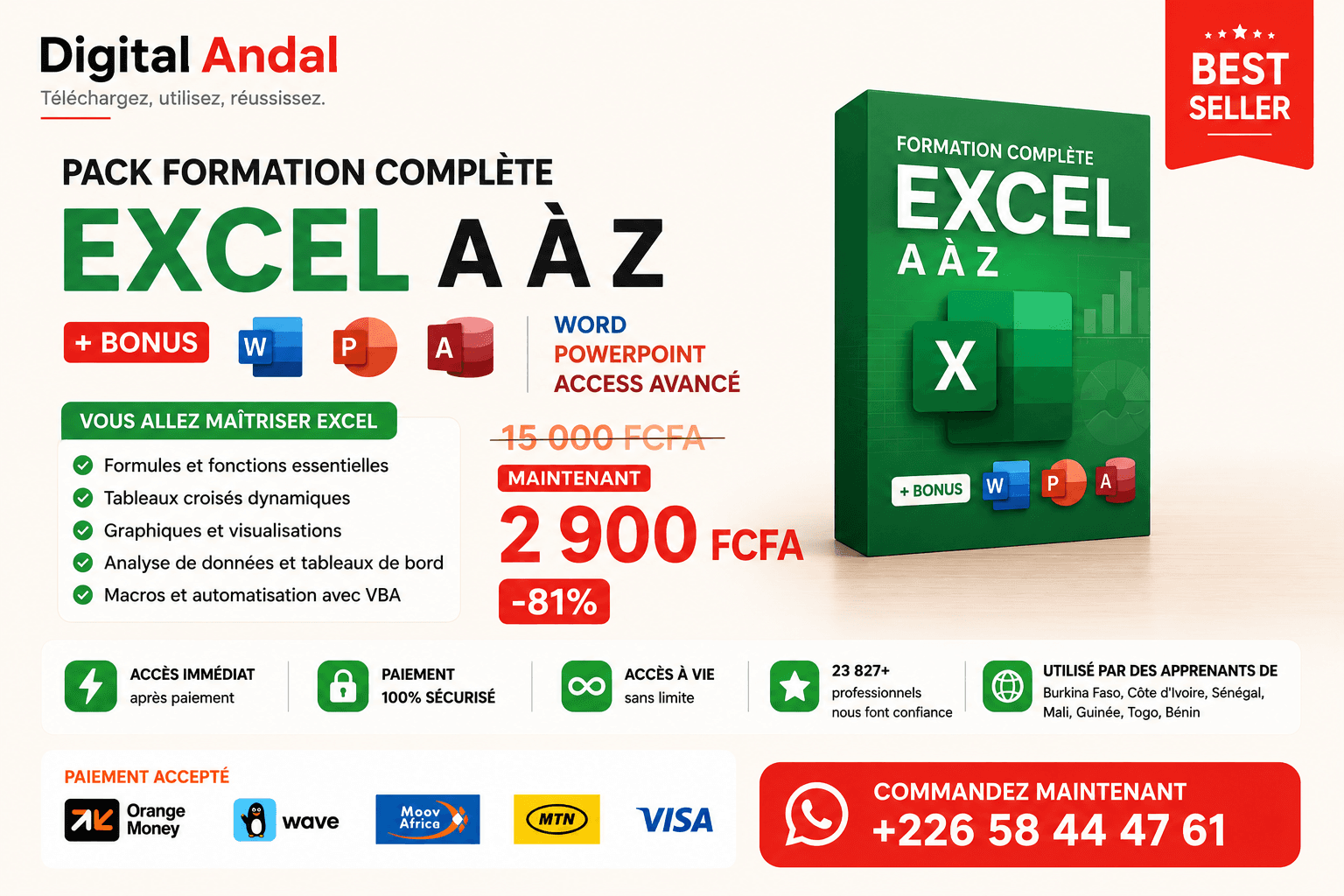 Pack Formation Complète : Excel de A à Z