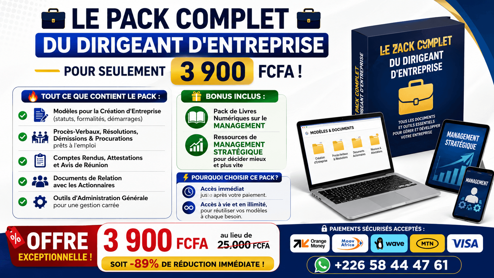 LE PACK COMPLET DU DIRIGEANT D'ENTREPRISE
